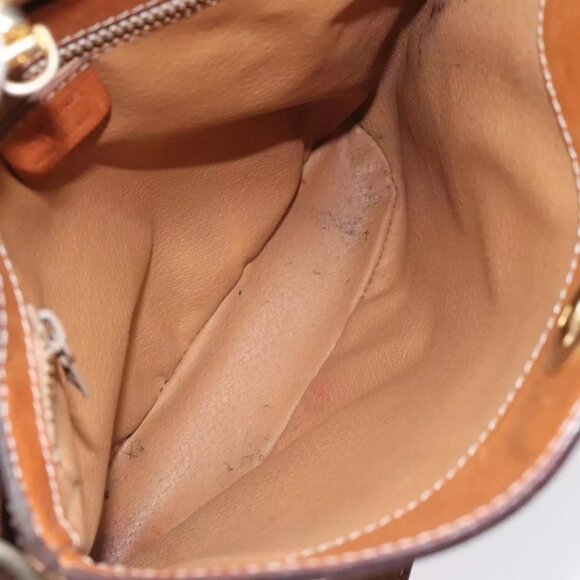 CELINE Macadam Canvas Shoulder Bag PVC Leather Brown Gold Auth BD091 - Picture 12 of 16